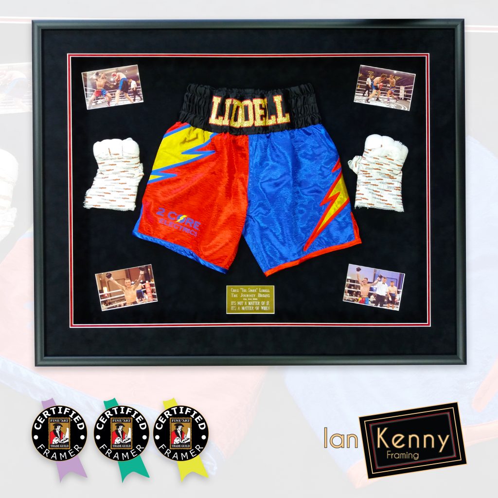 Boxing shorts, wraps and photos